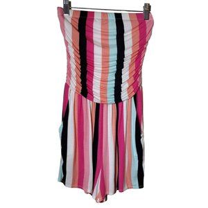 Love Fire Romper Medium Striped Strapless Pockets